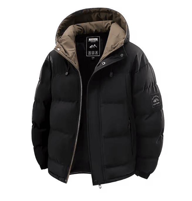 Mens Winter Hooded Parka Windproof Thick Warm Outdoor Coat