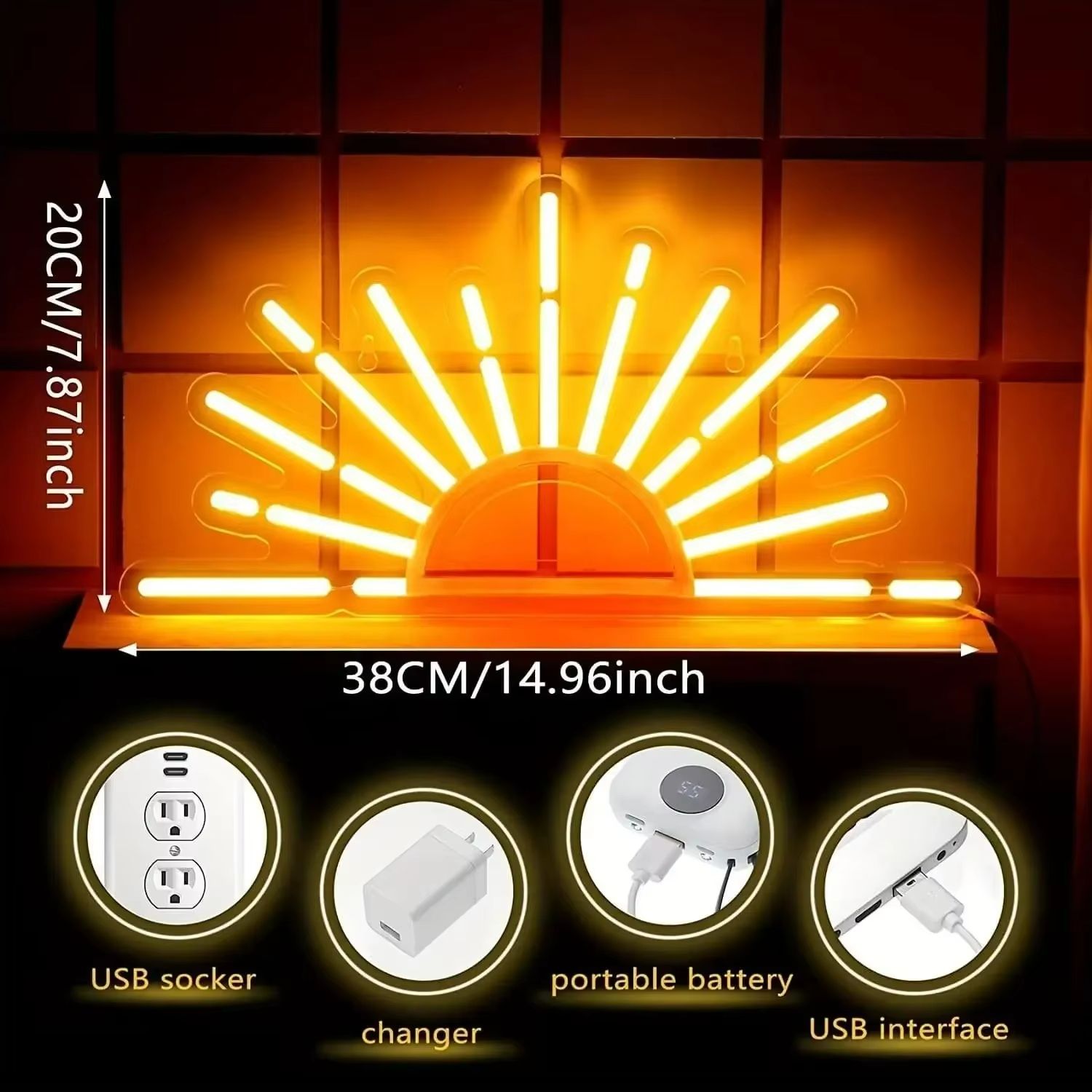 Sunset Glow Neon Wall Light – LED Sun Horizon Sign for Bedroom & Aesthetic Decor