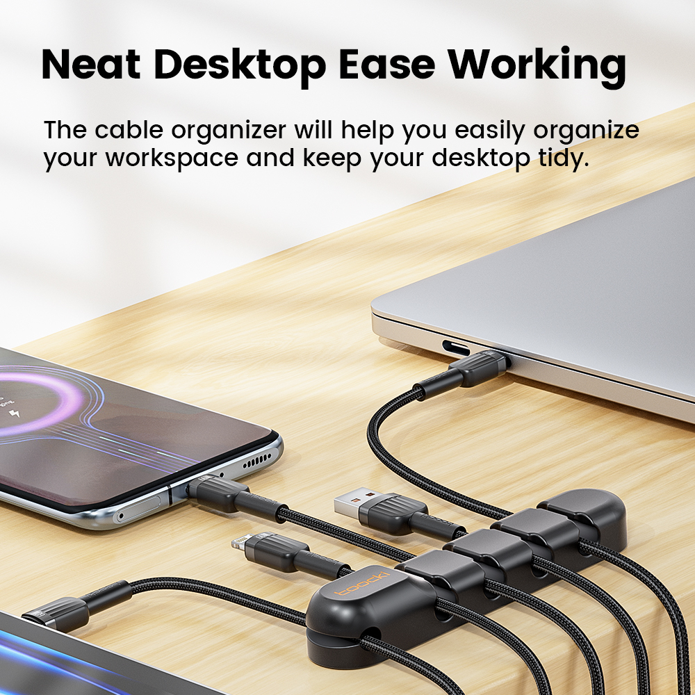 Cable Organizer with Holes Flexible Wire Management Clips for Clean and Tidy Cables
