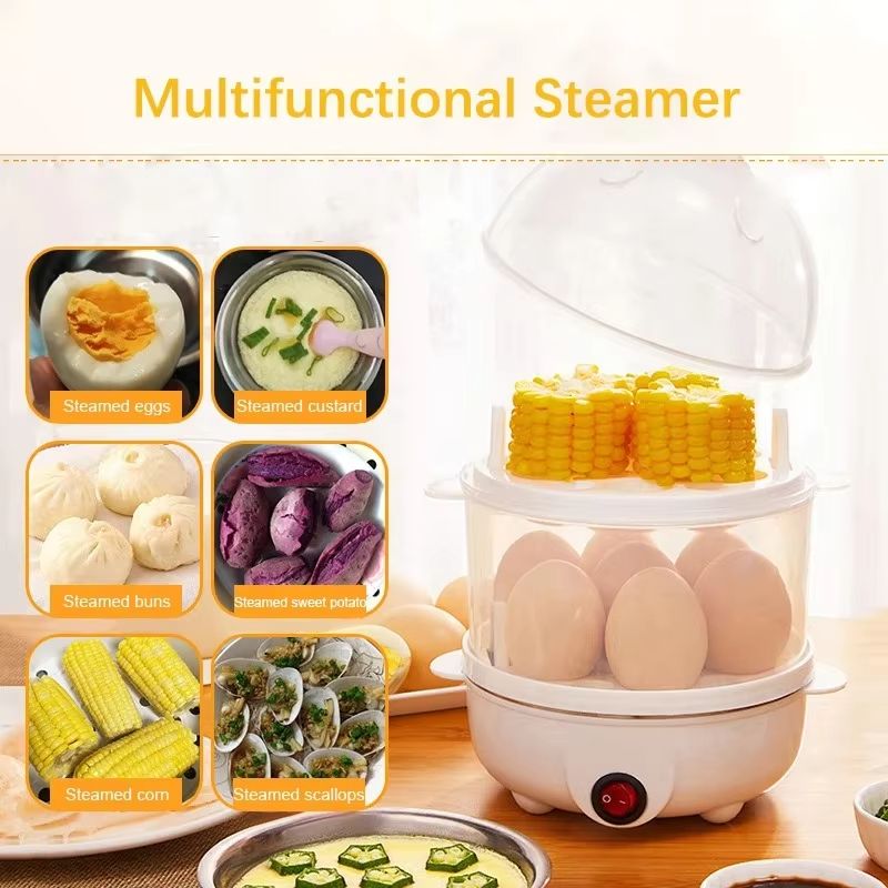EggEase Double-Layer Electric Egg Cooker & Steamer