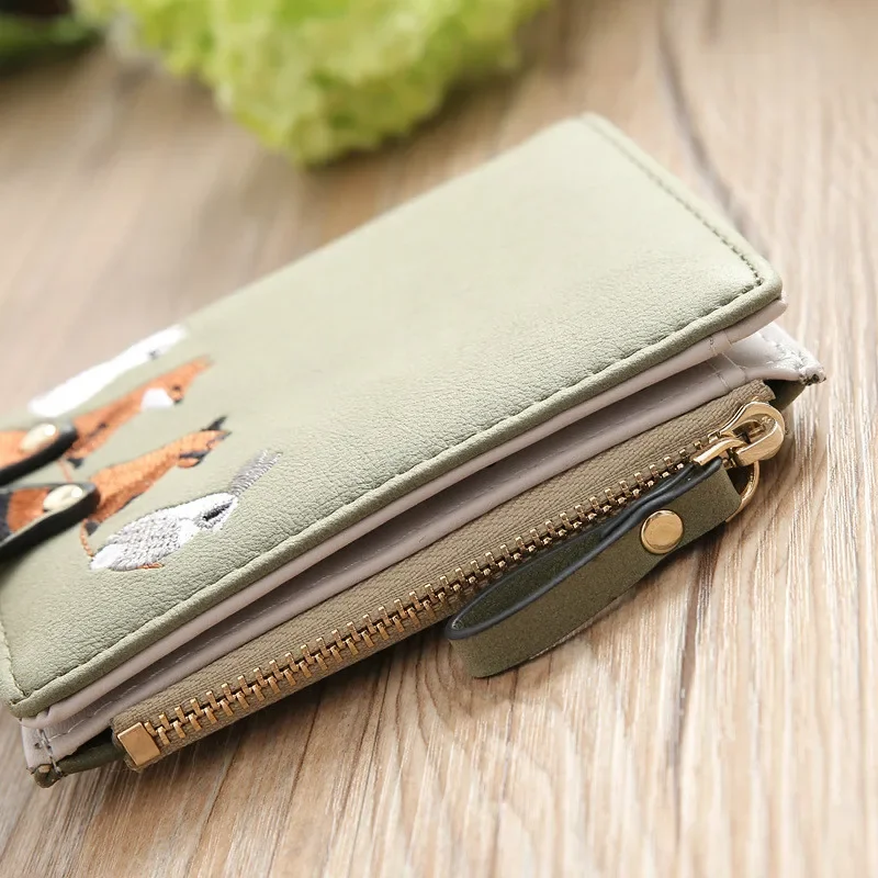 Lovely Cartoon Animal Leather Wallet Small Coin Purse & Card Holder for Women & Girls