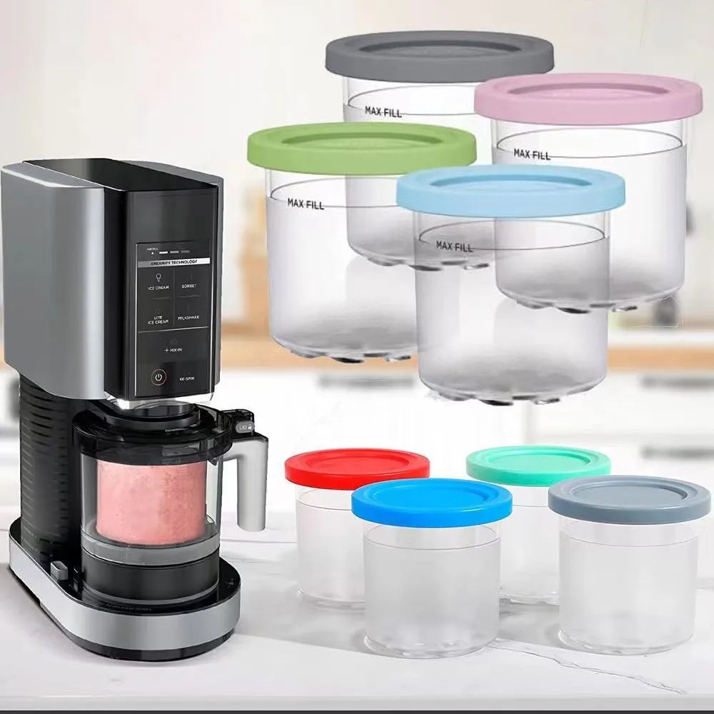 4-Pack Creami Pints with Lids Compatible with Ninja Creami | Reusable Ice Cream Containers for Smoothies Gelato