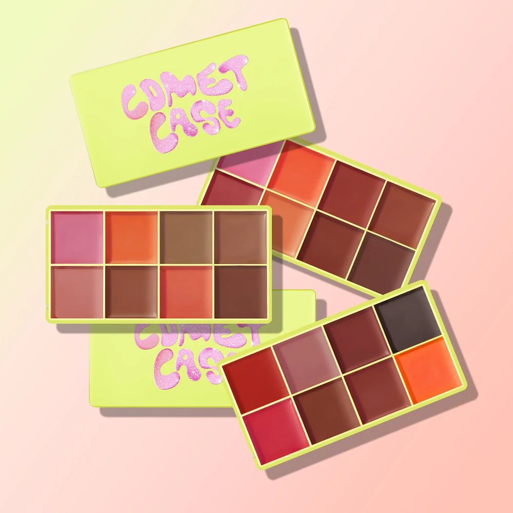 Curve Case Cream Blush Highlighter Palette Multi Use Eyebrow Cream Palette Matte & Shimmer Face Kit