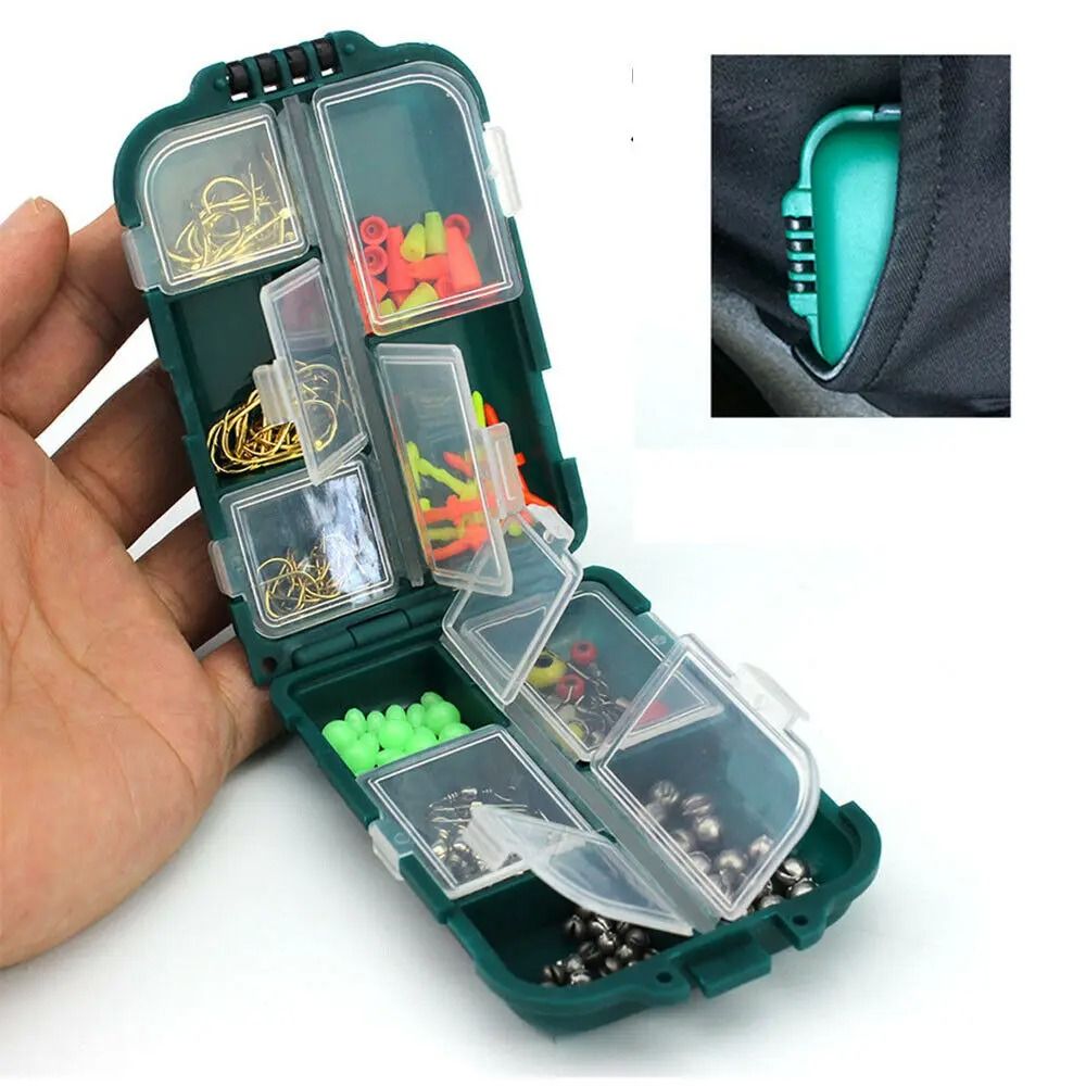 Double Sided Fishing Tackle Storage Box with 10 Grids