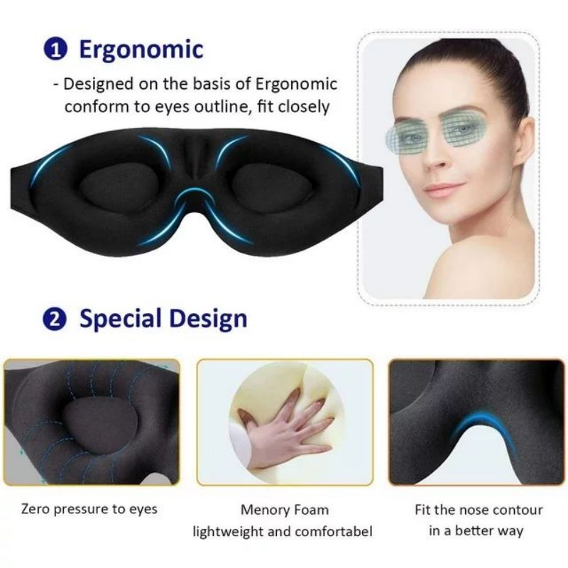 Adjustable Eye Mask for Men and Women Light Blocking Breathable and Comfortable Design