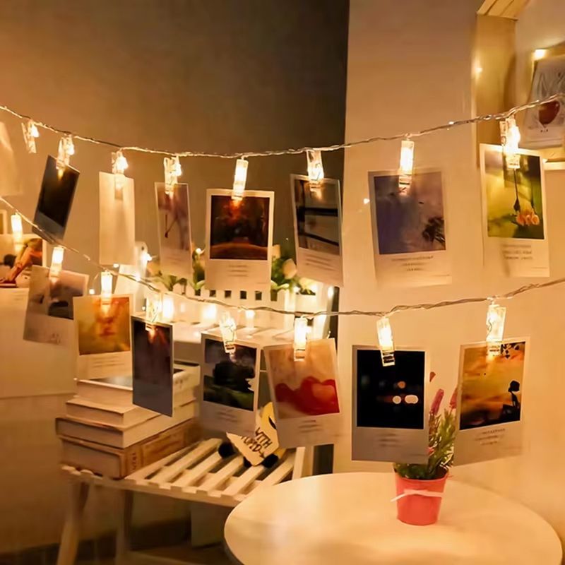 Photo Clip String Lights with 10/20/30/40 LED Fairy Lights for Pictures, Cards, and Party Decor