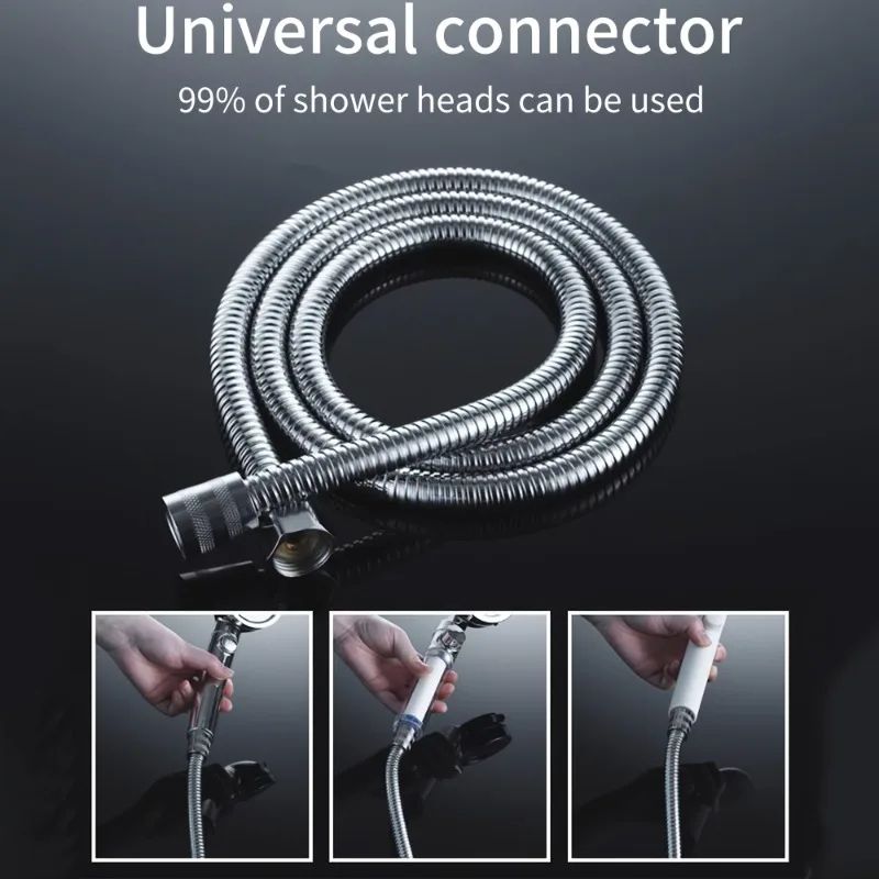 Stainless Steel Shower Hose Extension, Flexible Anti Tangle Bathroom Handheld Shower Water Pipe