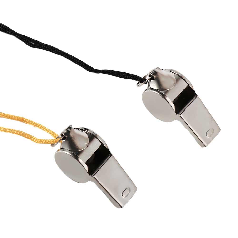 Football Whistle with Rope Durable Stainless Steel Referee Whistle for Lifeguards & Coaches