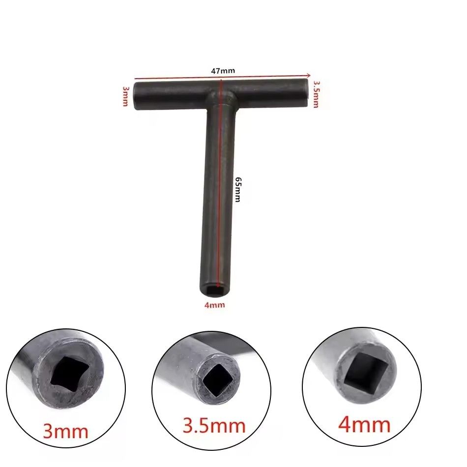 T-Type Valve Clearance Adjustment Wrench – Precision Square & Hex Spanner for Motorcycle Engines (3mm / 3.5mm / 4mm)