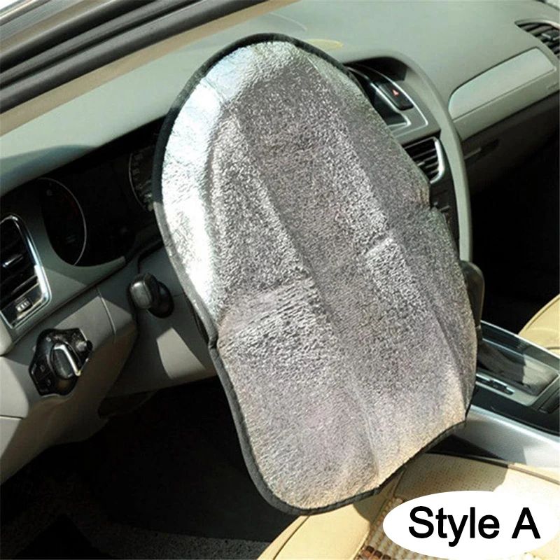 SilverShield Steering Wheel Sun Shade Cover for Cars Foldable UV Heat Protector