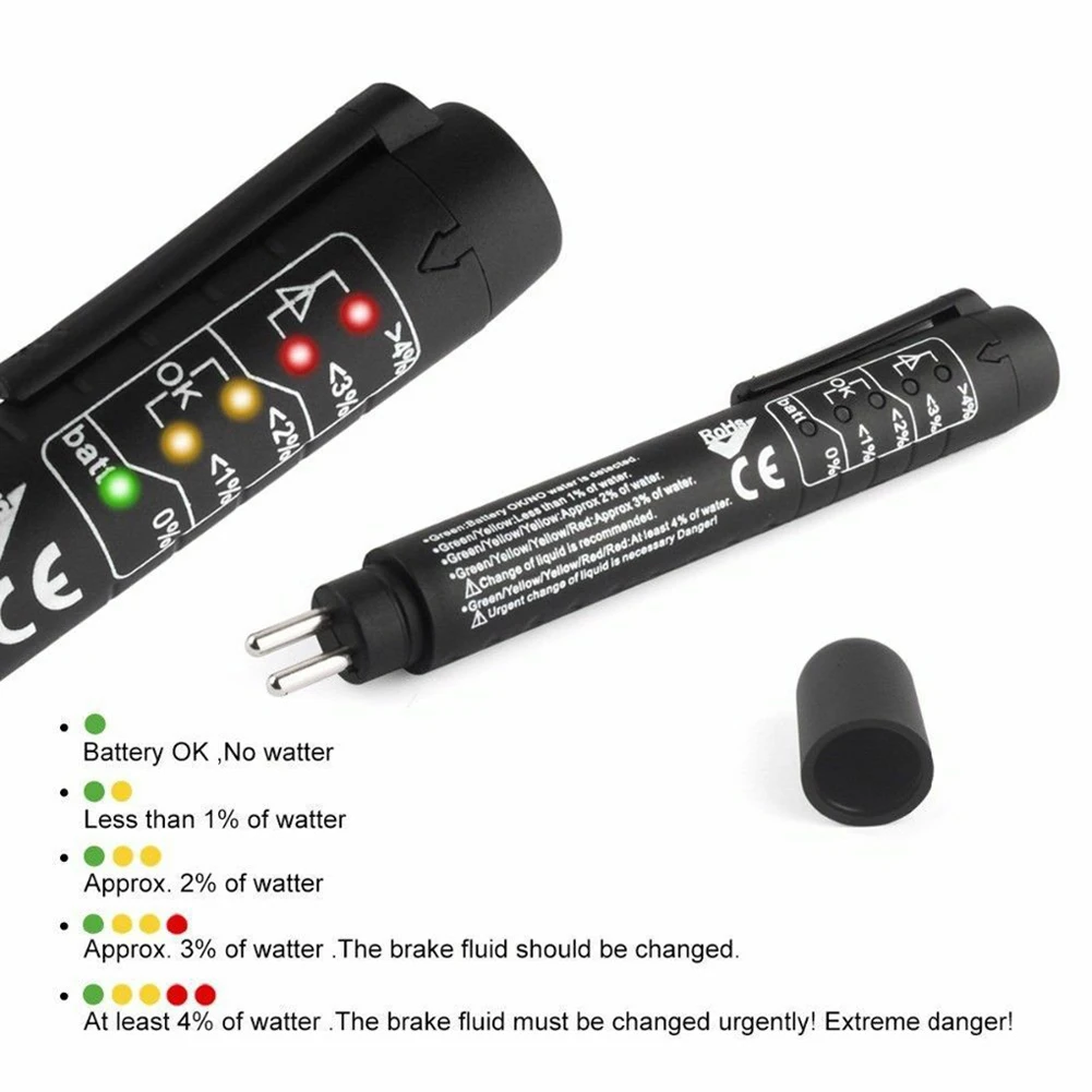Electronic Brake Fluid Tester Pen, Car Oil Moisture Meter, Universal Brake Fluid Testing Tool