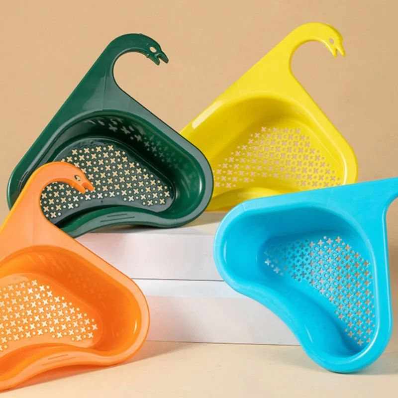 SwanClip No-Drill Sink Drain Basket – Multifunction Fruit & Vegetable Strainer
