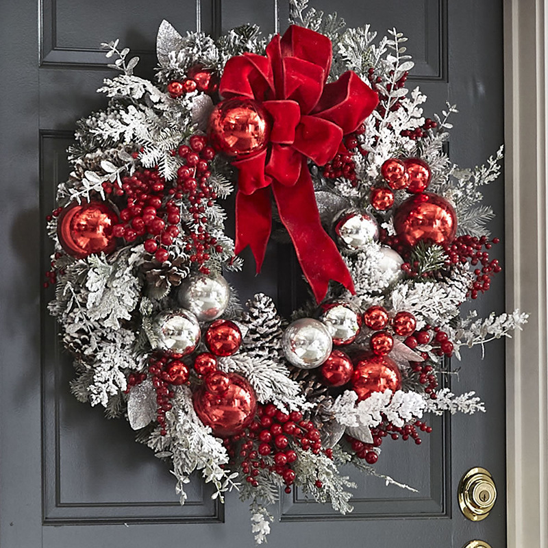 Christmas Wreath & Door Garland Decor for a Cozy, Welcoming Holiday Entrance