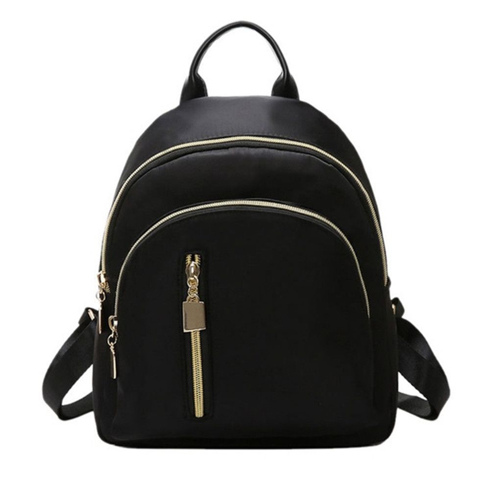 Lightweight Mini Backpack for Women Black Oxford Travel Daypack