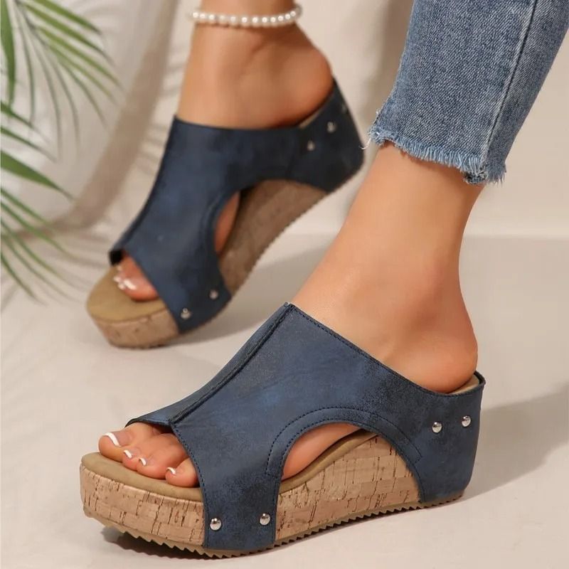 Womens Summer Wedge Sandals with Elegant Slip On Design