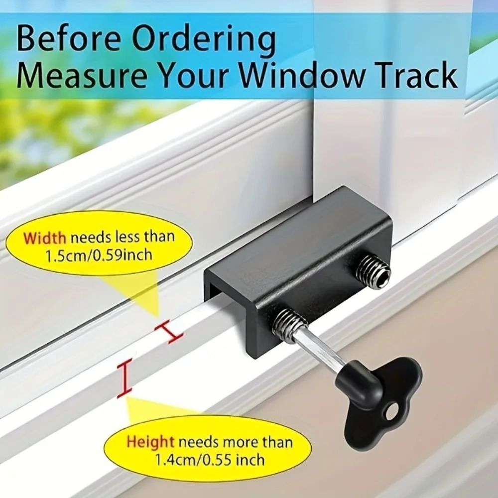 Adjustable Aluminum Window Lock No Drill Install