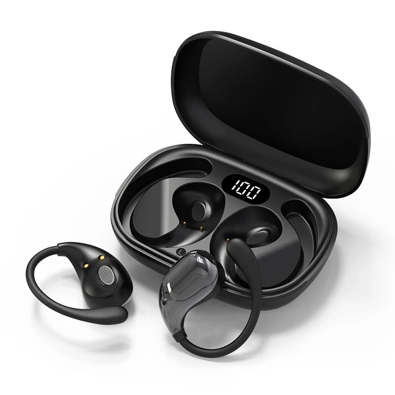 Bluetooth 5.4 Ear Hook Wireless Headphones with LED Display Waterproof TWS Earbuds