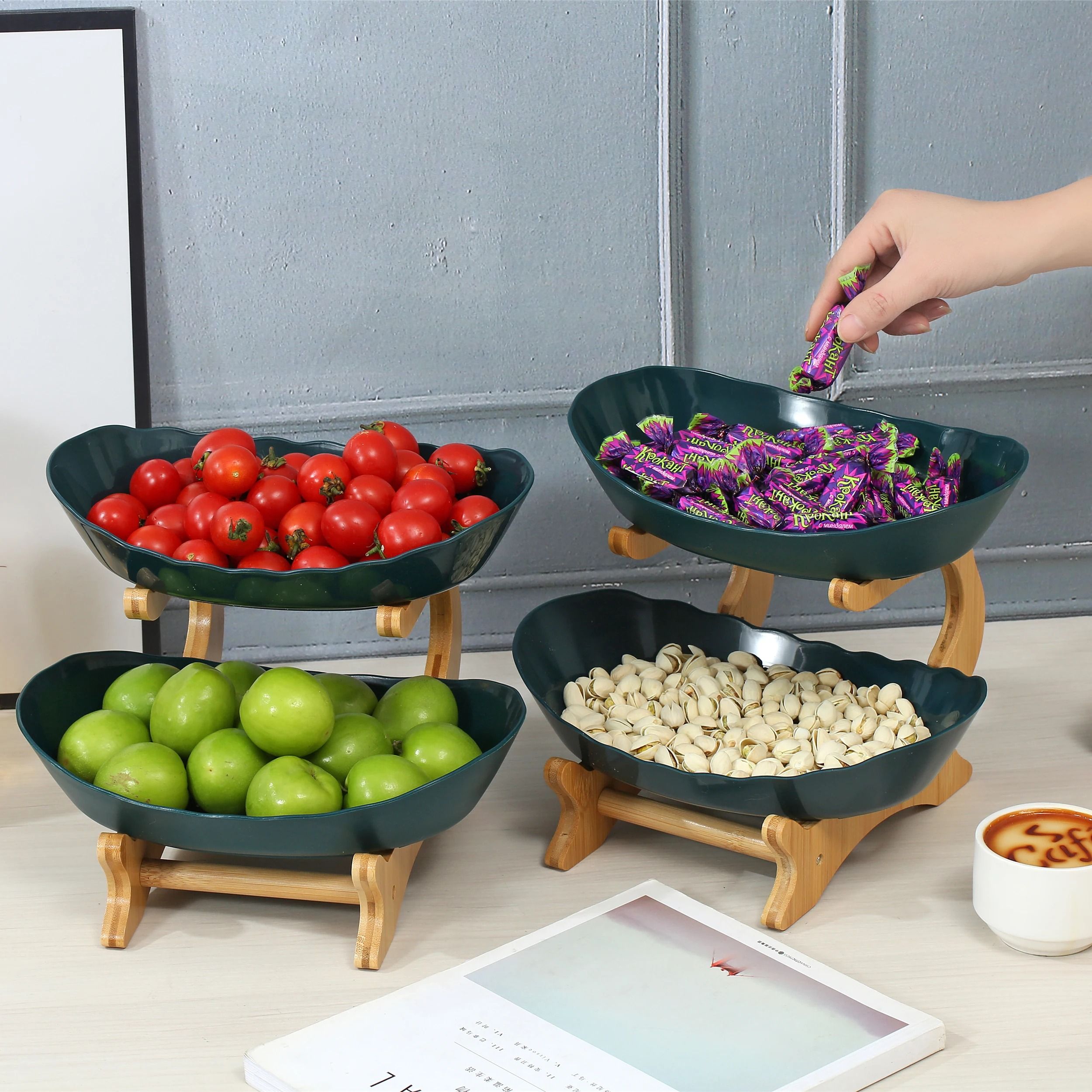 Elegant Multi-Layer Fruit Plate – Creative Modern Snack Dish & Cake Stand
