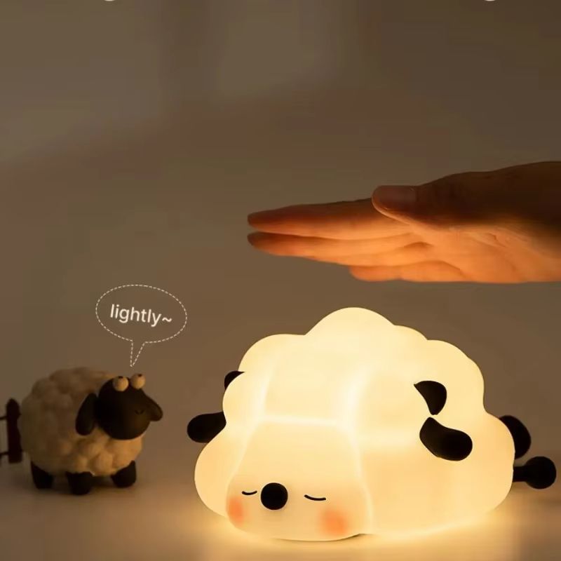 Cute Silicone Sheep Night Light – Rechargeable Kids Night Lamp with Timer & Dimming