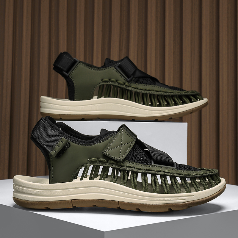 Waterproof Breathable Summer Knitted Men Sandals, Casual Outdoor Beach Shoes for Men, Stylish & Comfortable Summer