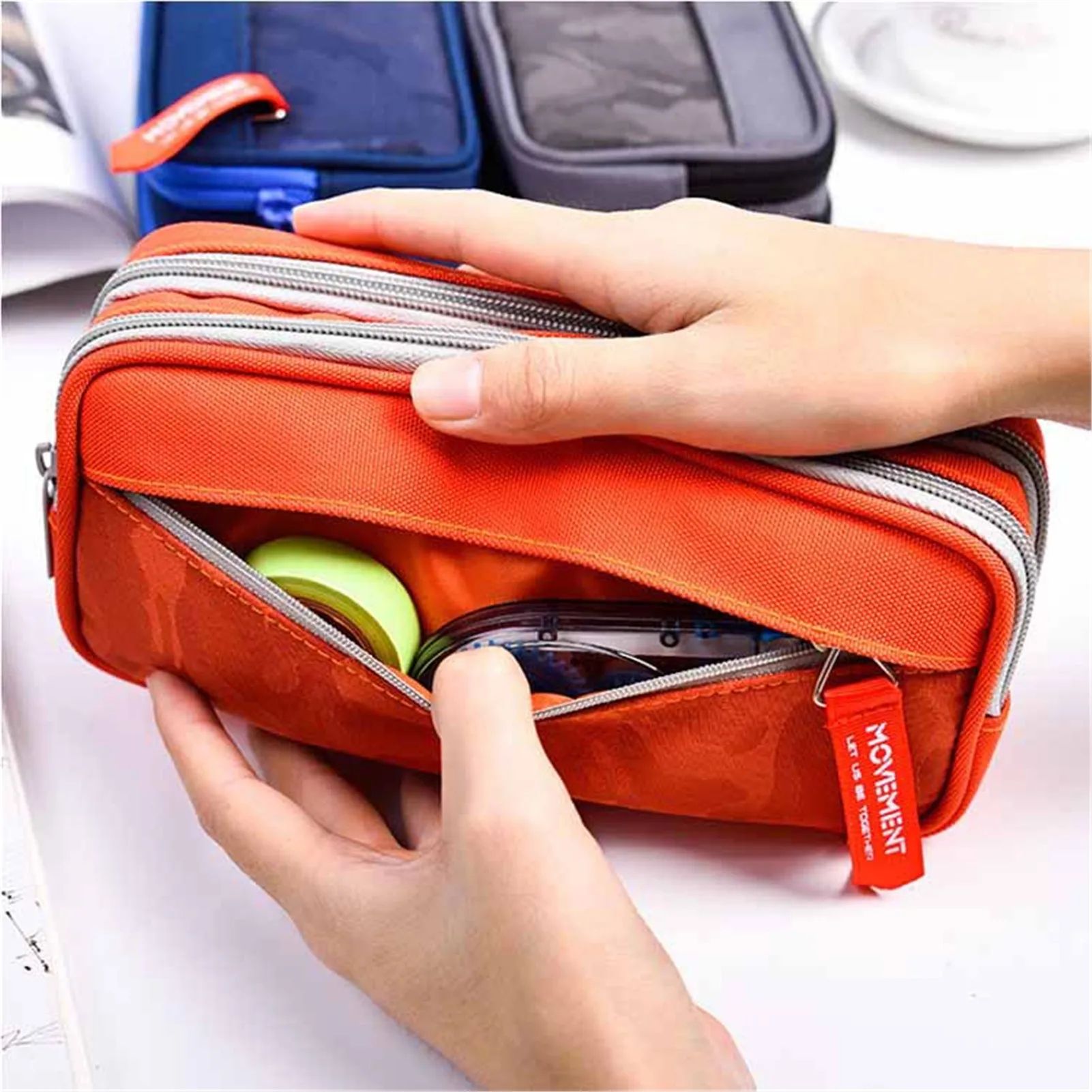 Multi Layer Zipper Pencil Case