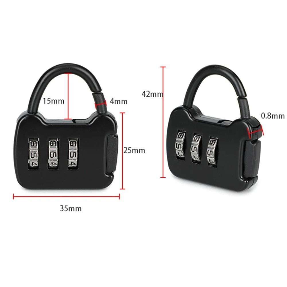 2 Pack Zinc Alloy 3 Digit Combination Padlocks