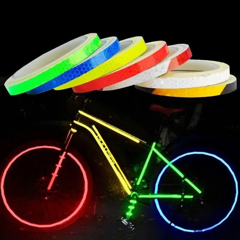 Reflective Bike Stickers Safety Tape Fluorescent Bicycle Warning Strips