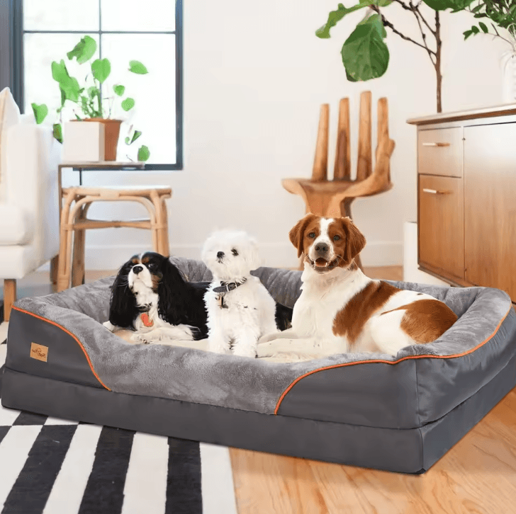 Orthopedic Dog Bed with Cotton-Padded Bolster – Super Soft Pet Sleeping Mat with Removable Cover (L–3XL)