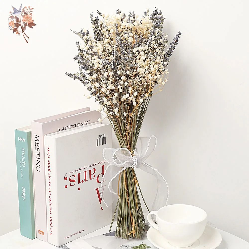 90g Lavender & Mixed Gypsophila Bouquet – High-Definition Natural Botanical Decor for Modern Romantic Sanctuaries