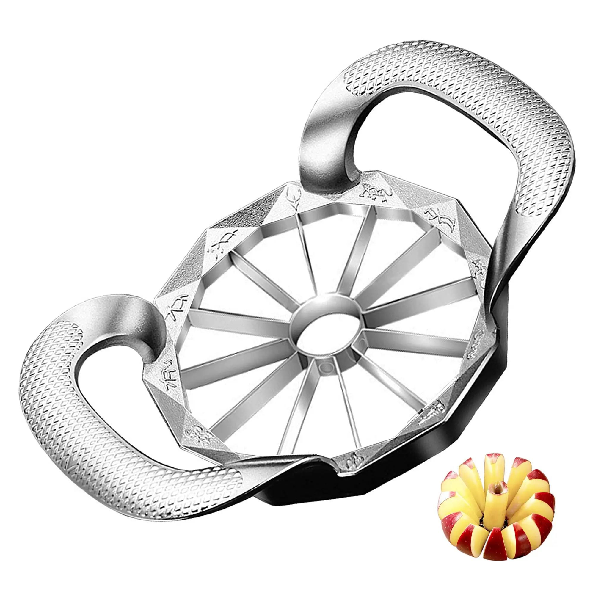 Upgraded 12 Blade Apple Slicer and Corer – Stainless Steel Ultra Sharp Fruit Cutter