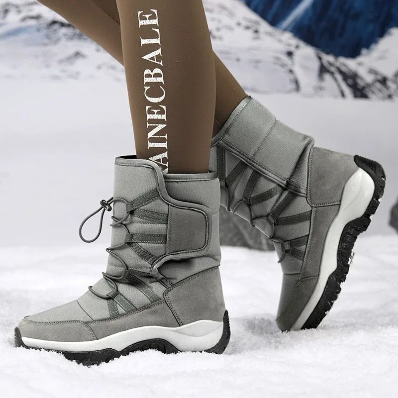 Mens Waterproof Plush Lined Winter Boots Breathable Non Slip Snow Boots