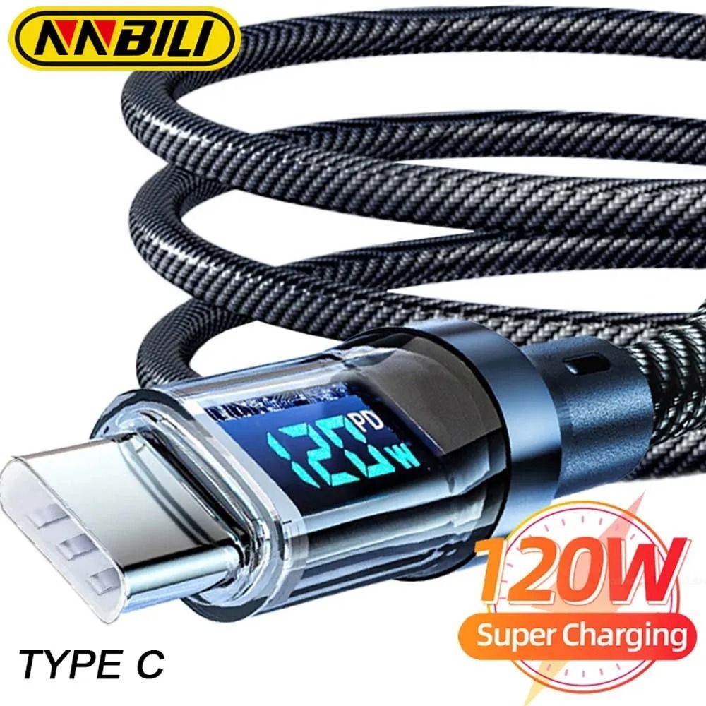 NNBILI 100W USB C Fast Charging Cable with LED Power Display