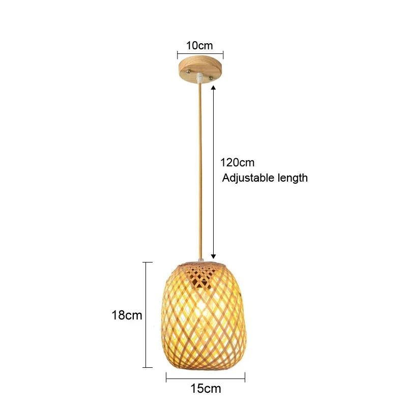 Rattan Wicker Bamboo Pendant Ceiling Lamp