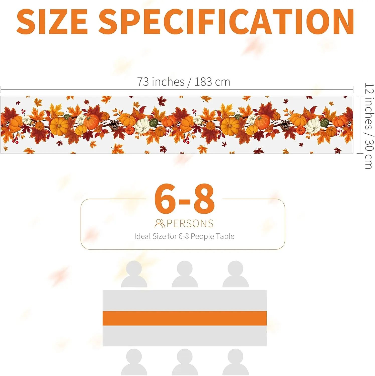 Thanksgiving Pumpkin Linen Table Runner