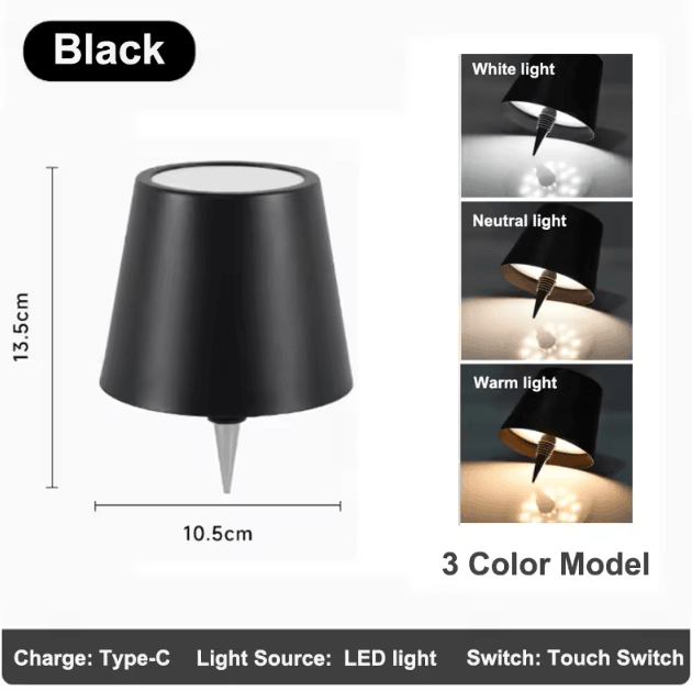 Wireless LED Bottle Lamp Touch Control Cordless Table Light for Home & Events