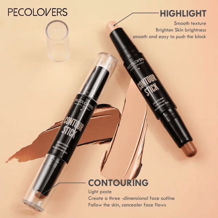 Dual-Ended Highlight Contour Pen – Waterproof Concealer & Contour Stick for Sculpted Face Makeup