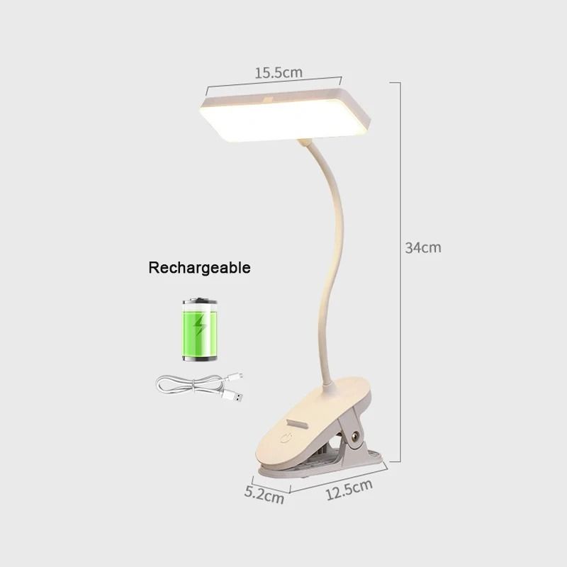 Rechargeable LED Eye Protection Clip Desktop Lamp