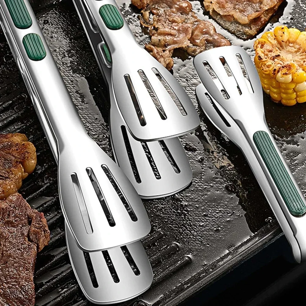 New Stainless Steel Food Tongs, BBQ Meat Salad Bread Clip, Barbecue Grill Buffet Clamp, Non-slip Tong Cooking Tools
