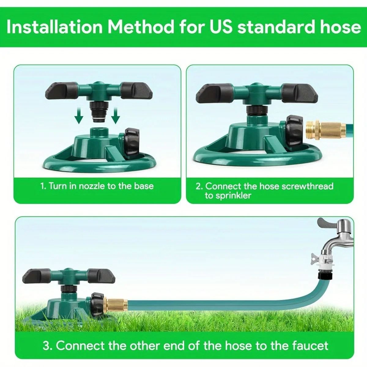 360° Auto-Rotating Garden Sprinkler Nozzle