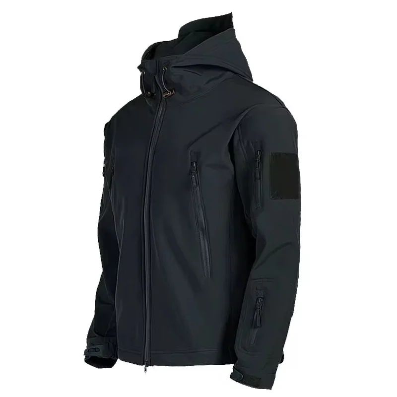 Men's Tactical Shark Skin Soft Shell Jacket – Windproof Waterproof Military Hooded Combat Bomber Coat