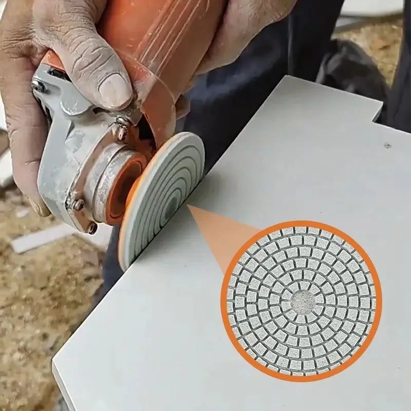 80mm Ceramic Tile Edge Polishing Disc for Angle Grinder – Dry Chamfering & Stone Grinding Wheel