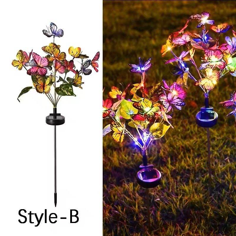 Solar LED Butterfly Flower Light