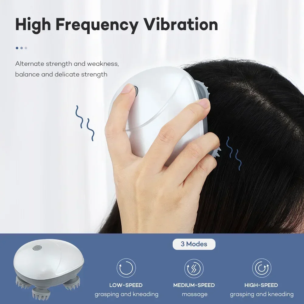 Electric Scalp Massager with Red Light Therapy Stress Relief & Muscle Tension Removal