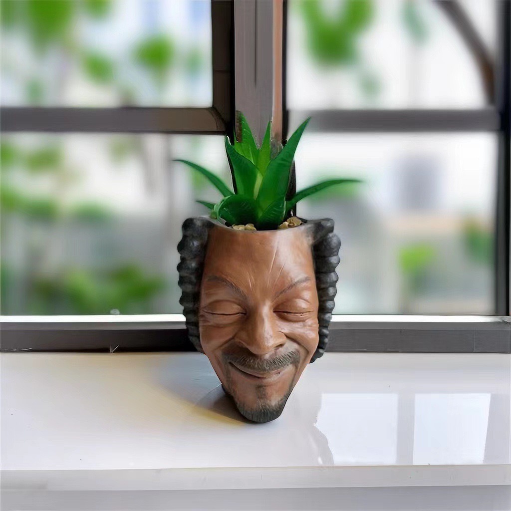 Creative Face Planter Pot Decorative Resin Succulent Planter for Indoor Garden Decor