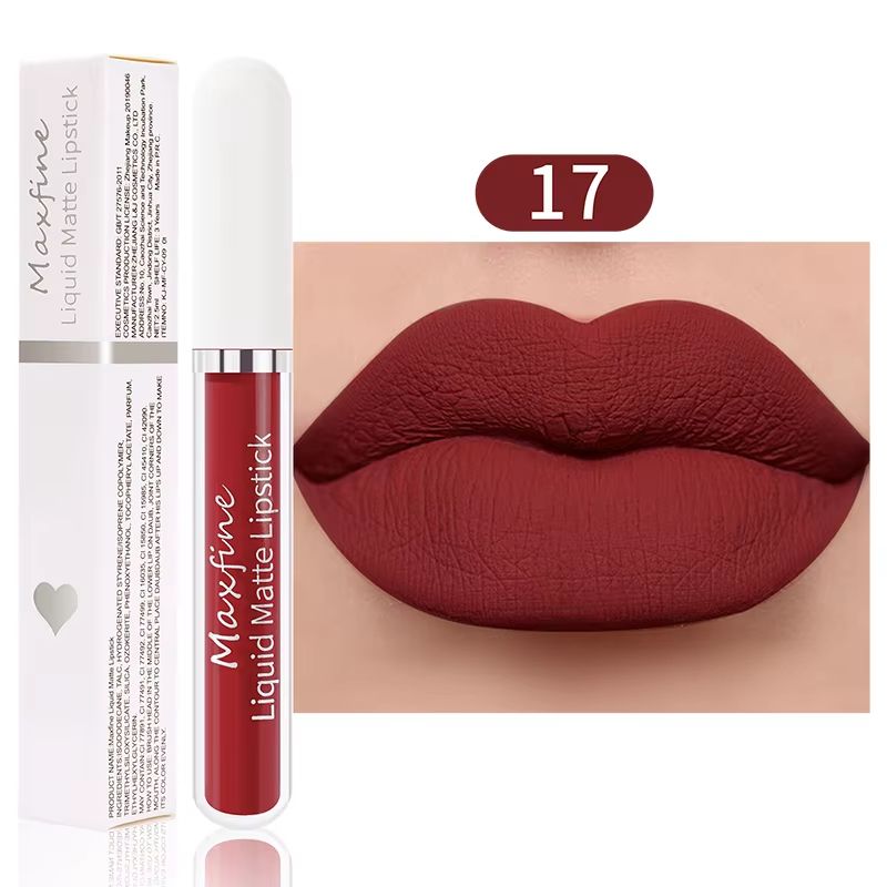 Waterproof Velvet Matte Liquid Lipstick, Long Lasting Moisturizing Lip Glaze