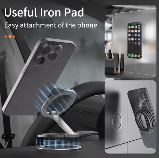 Magnetic Ring Phone Holder – Foldable MagSafe Stand with Double-Sided Magnet