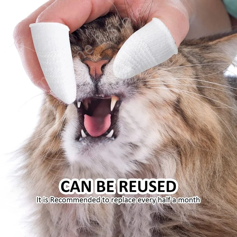 Pet Finger Toothbrush Two Finger Brushing Cots for Oral Care