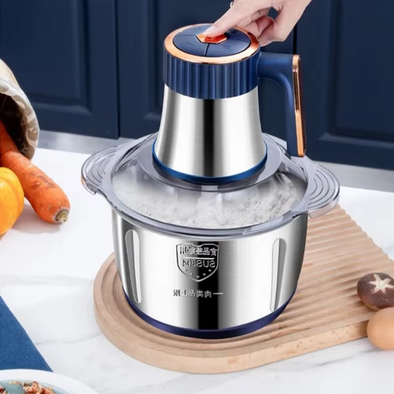 5L Electric Meat Grinder and Food Processor – Stainless Steel Chopper & Vegetable Slicer for Kitchen Use