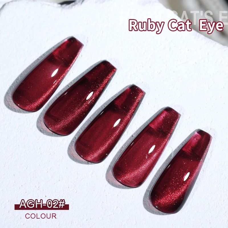 Cherry Ruby Magnetic Cat Eye Gel Nail Polish – 15ml Chameleon Red UV/LED Manicure Gel