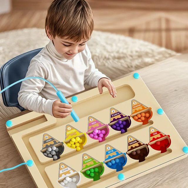 FocusTrack Magnetic Maze Board – STEM Puzzle Toy for Kids Ages 2 to 6